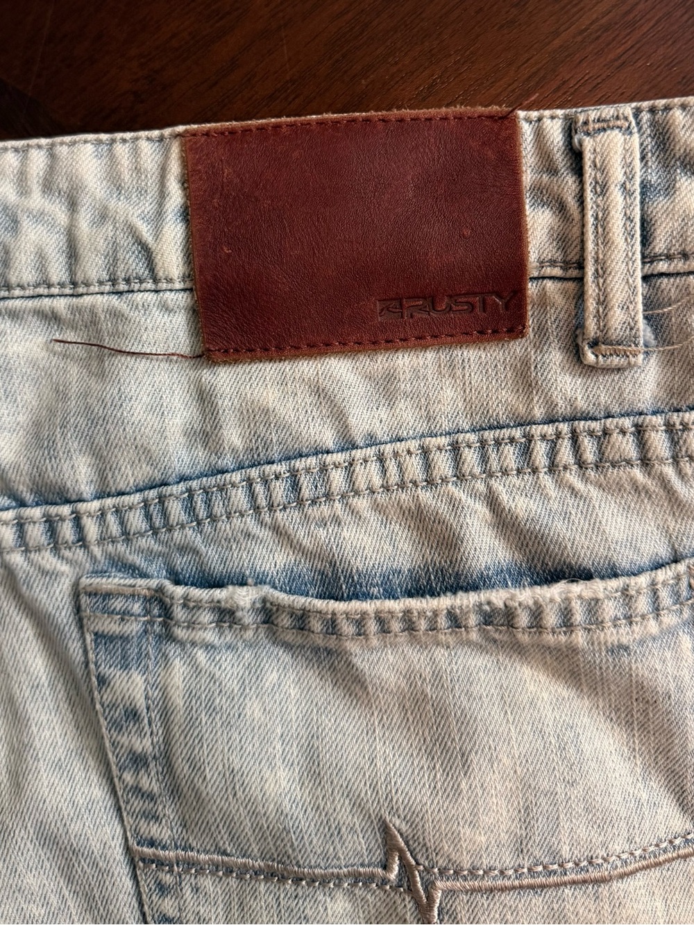 Rusty Distressed Light Blue Jean Shorts - Picture 13 of 16